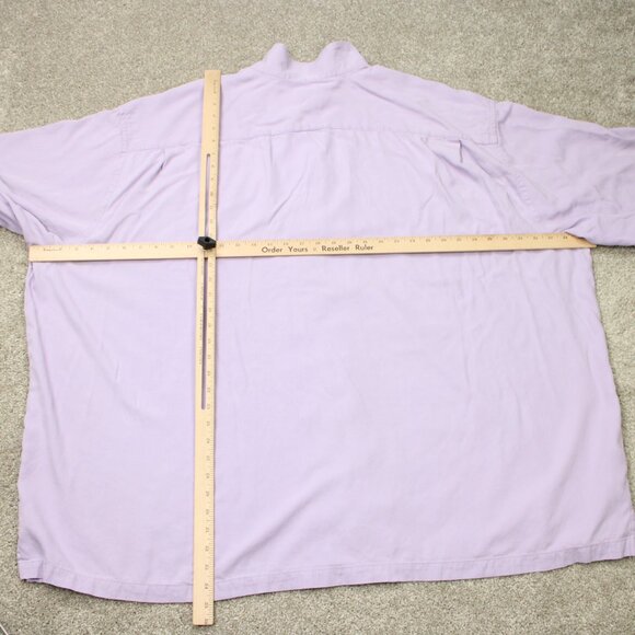 Tommy Bahama Camp Shirt Mens5XB Purple Loop Collar 100% Silk Short Sleeve Button - Picture 9 of 12
